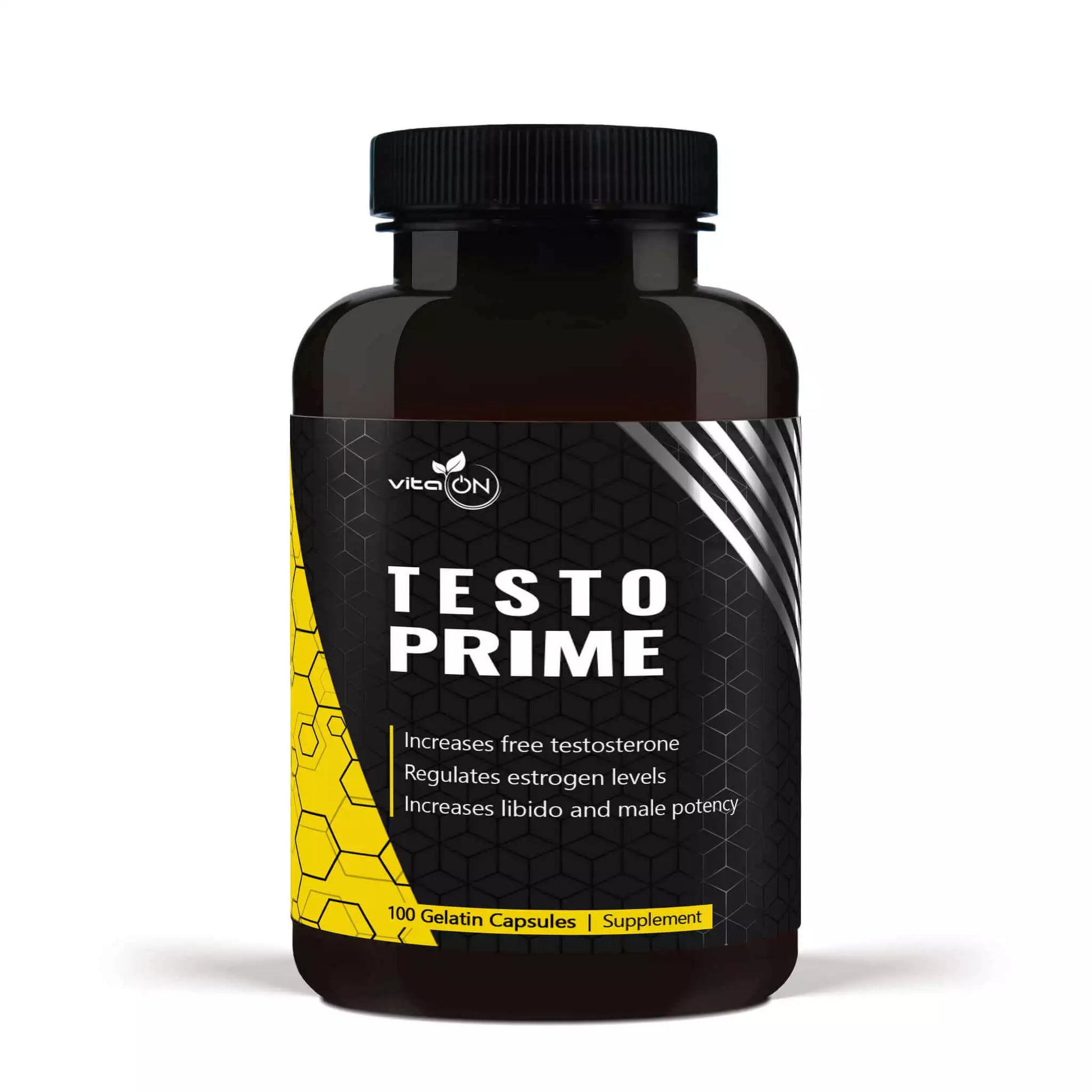 Testo Prime increases testosterone levels, regulates estrogen levels and increases libido.